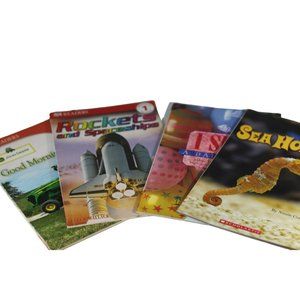 Lot of Scholastic & DK Readers - John Deere Good Morning Farm!, Rockets & Spaces